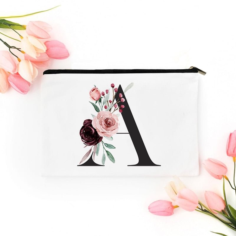 Custom Initial Makeup Bag Bridesmaid Gift Bridesmaids Cosmetic Bag Wedding Party Make Up Bag Toiletry Pouch Best Friends Gifts