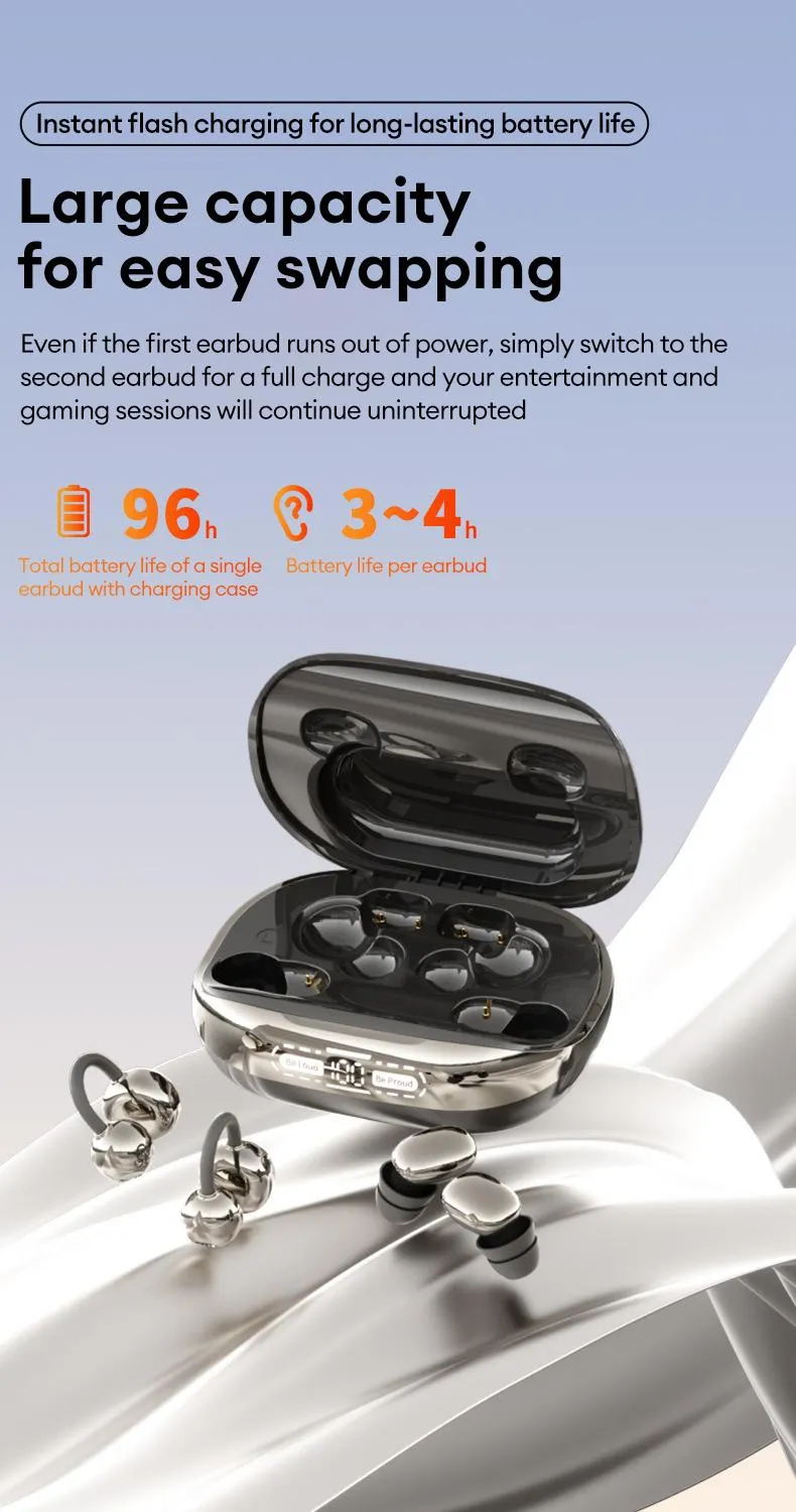 GT630S Bluetooth Wireless Earbuds with Chargeable Power Bank Case, 4 Earbuds, Clip-On Design, Noise Cancellation, Water Resistant, Reverse Phone Charging, Audio for Sports & Sleep, Android & iOS Compatible GT630S Bluetooth Wireless Earbuds with Chargeable Power Bank Case, 4 Earbuds, Clip-On Design, Noise Cancellation, Water Resistant, Reverse Phone Charging, Audio for Sports & Sleep, Android & iOS Compatible