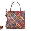 Hand-woven Oversized Colored Leather Leather Shoulder Bag Handbag