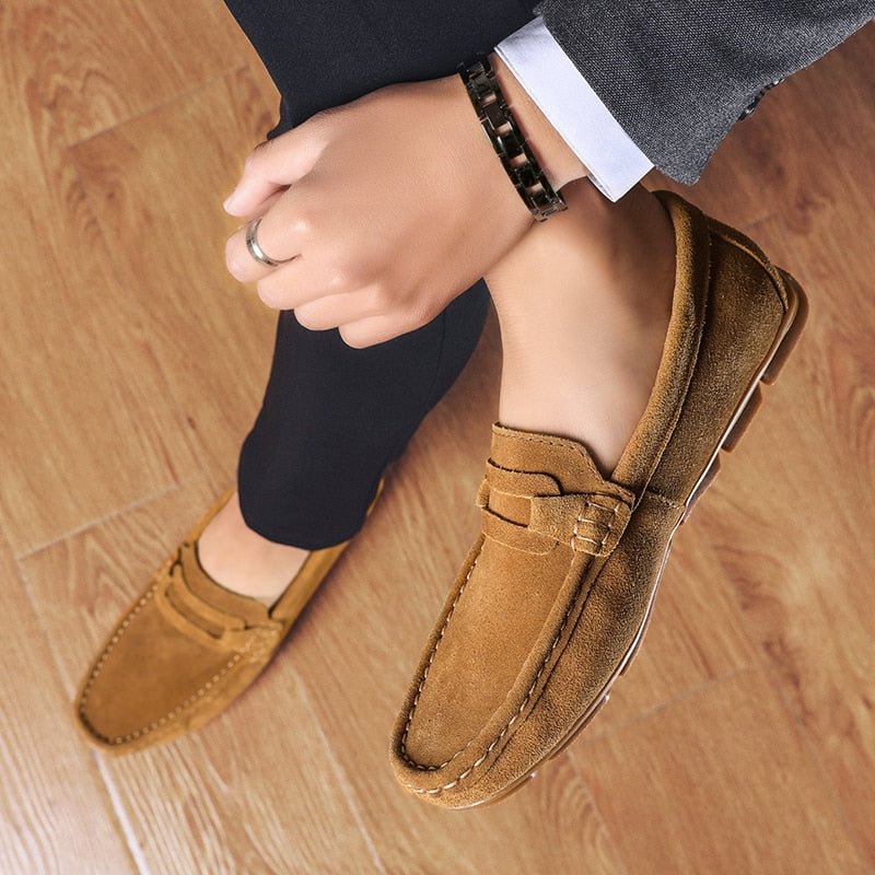 Men Loafers Shoes Spring autumn Fashion Boat Footwear Man Brand genuine Leather Moccasins slip on Men Shoes Men's Casual Shoes