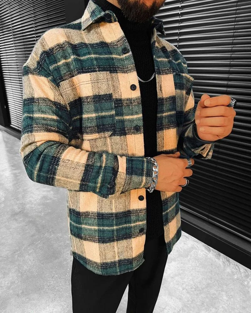 Men's quilted jacket shirts-44