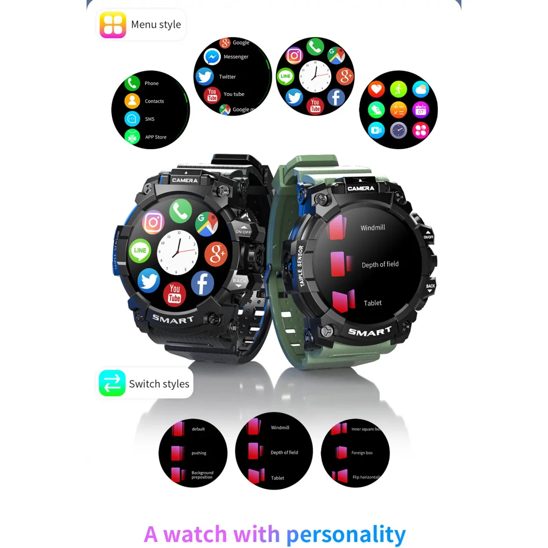 Video Call Wifi Internet Download GPS Positioning Smart Watch