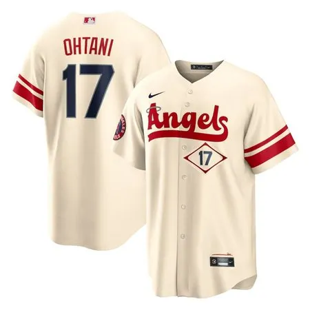 Men's Los Angeles Angels #17 Shohei Ohtani 2022 Cream City Connect Cool Base Stitched Jersey RL82