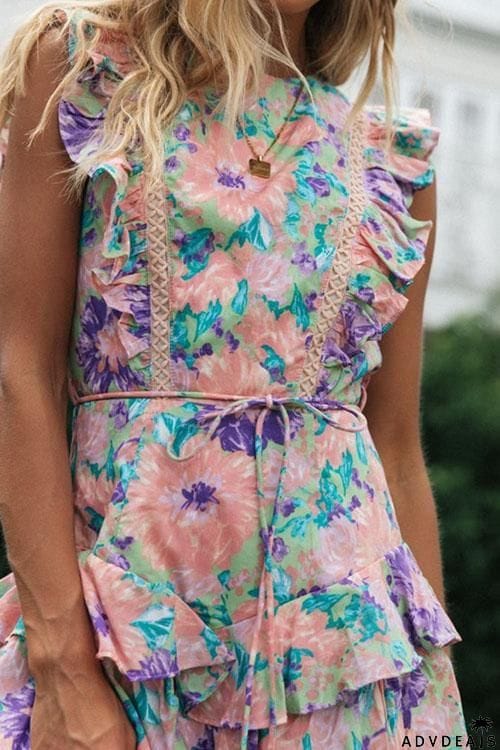 Mighty Good Time Flower Backless Mini Dress