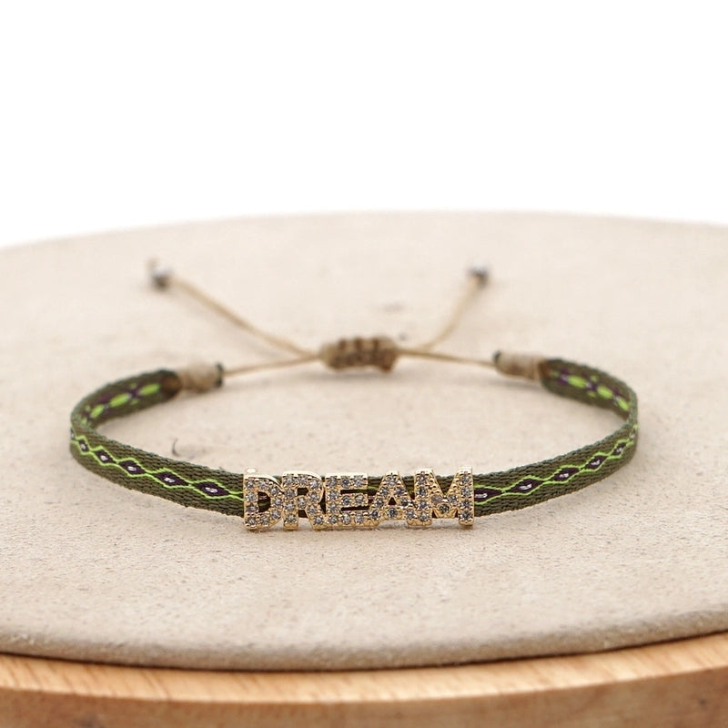 1 Piece Fashion Letter Devil’s Eye Copper Knitting Inlay Zircon Bracelets