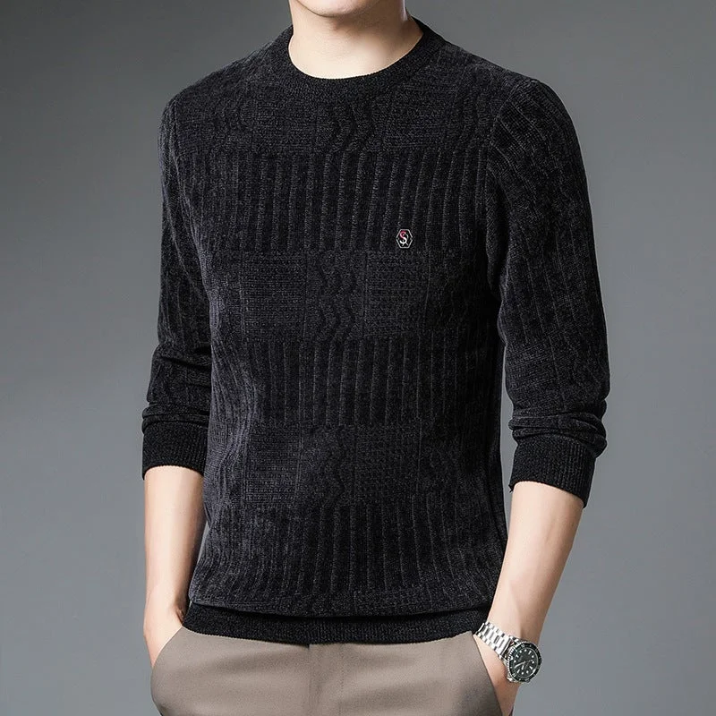 Men's Sweater with Cashmere Chenille