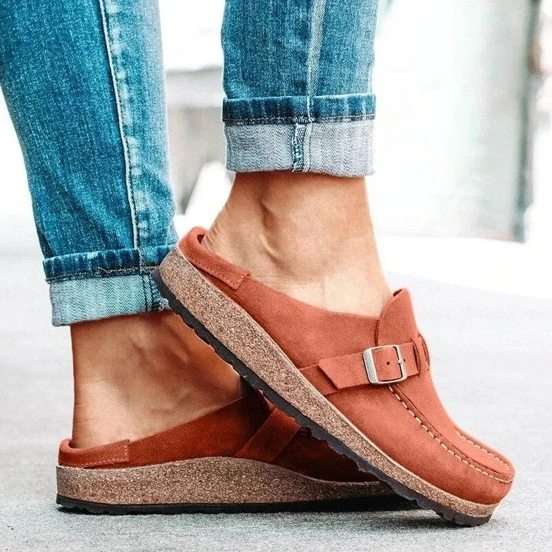 New Women Summer Slippers Spring Sandals Fashion Solid Buckle Women Flats Shoes Casual Beach Ladies Plus Size Summer Sandals 1021