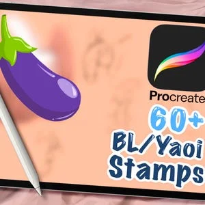 Pornhint 60+ BLYaoi NSFW Stamps for Procreate, Cartoon, Stamp Brushes, Digital Art Assistance, Mature NSFW