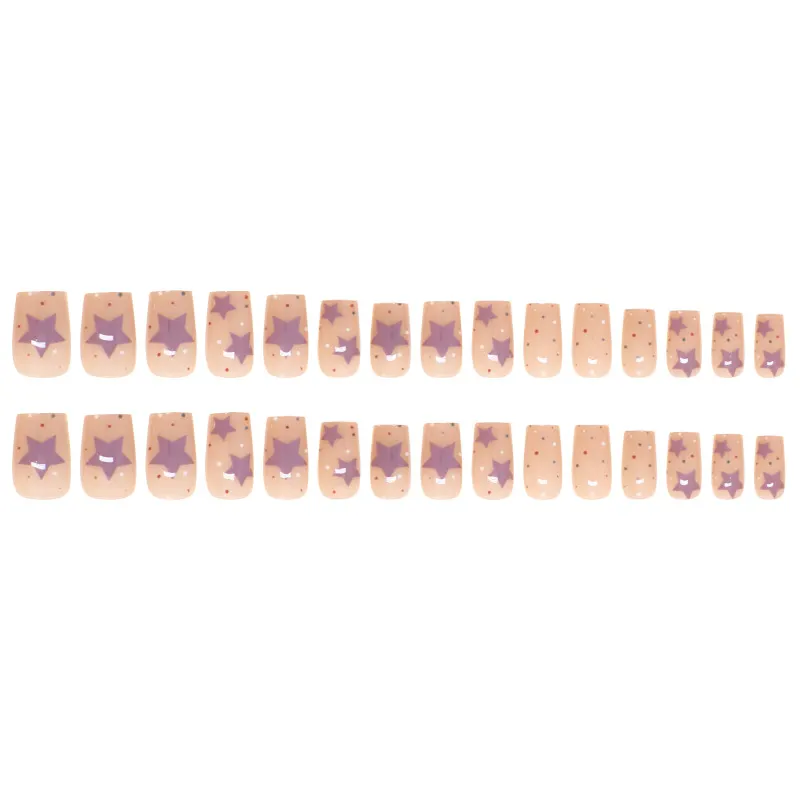 Churchf Churchf Nail Solid Color Removable Nail Nail Nail Patch Star Nail Simple Fake Nail 30 Pieces