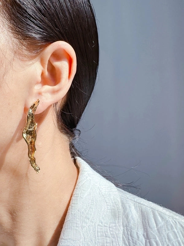 1 Pair Minimalist Cool Style IG Style Geometric Brass 24K Gold Plated Ear Studs