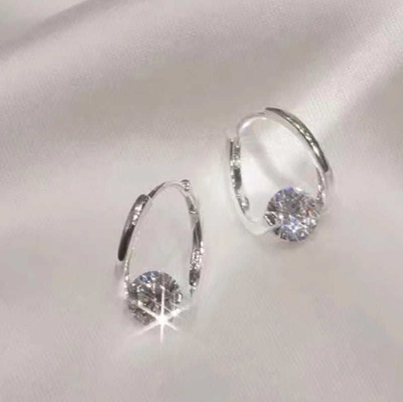 Geometric Micro-inlaid Zircon Earrings Korean Niche Earrings Earrings Women’s Exquisite  Temperament Earrings