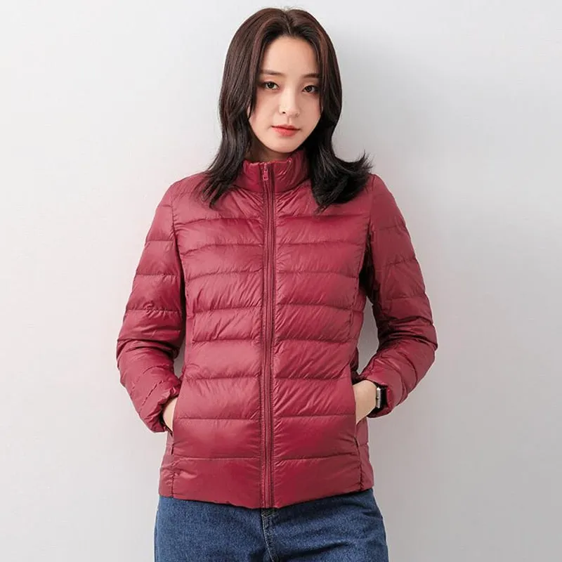Women Winter Down Jacket 2020 New Ultra Light 90% White Duck Down Jacket Warm Hooded Coat Portable Female Windproof Parka