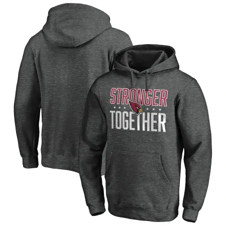 Men's Arizona Cardinals Heather Charcoal Stronger Together Pullover Hoodie