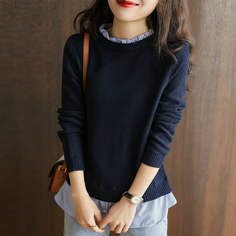 Black Casual Long Sleeve Sweater QueenFunky