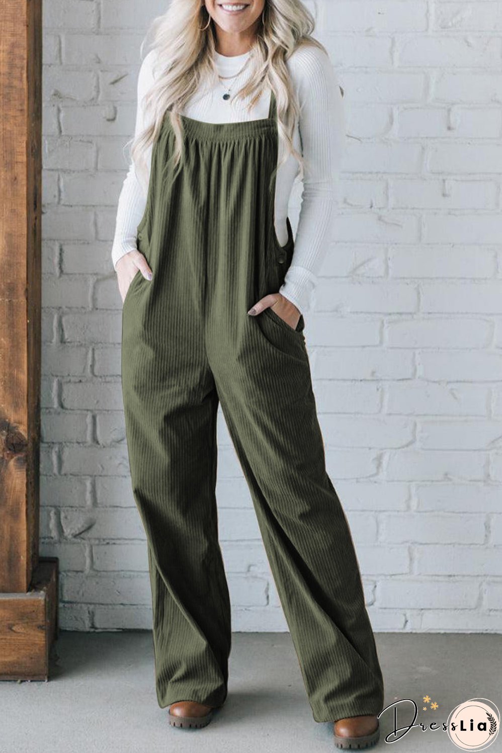 Plus Size Corduroy Jumpsuit