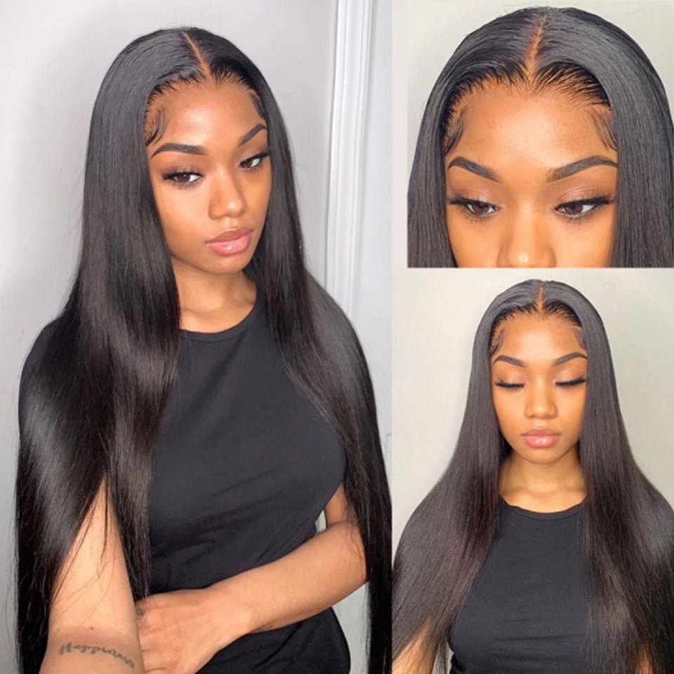Natural Straight Lace Frontal Wig 180% Density