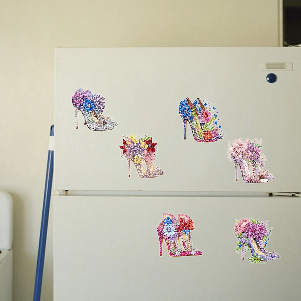 6PCS High Heel Special Shape Diamond Painting Magnets Refrigerator