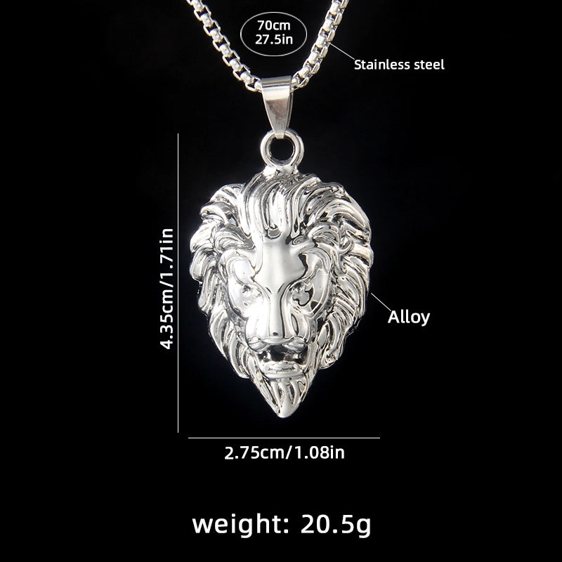 Colorful Lion’s Head Stainless Steel Necklace