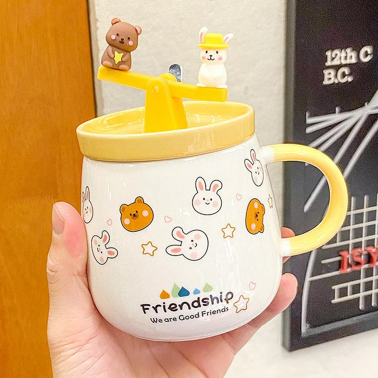 Lovely Rabbit and Bear Mug Cup