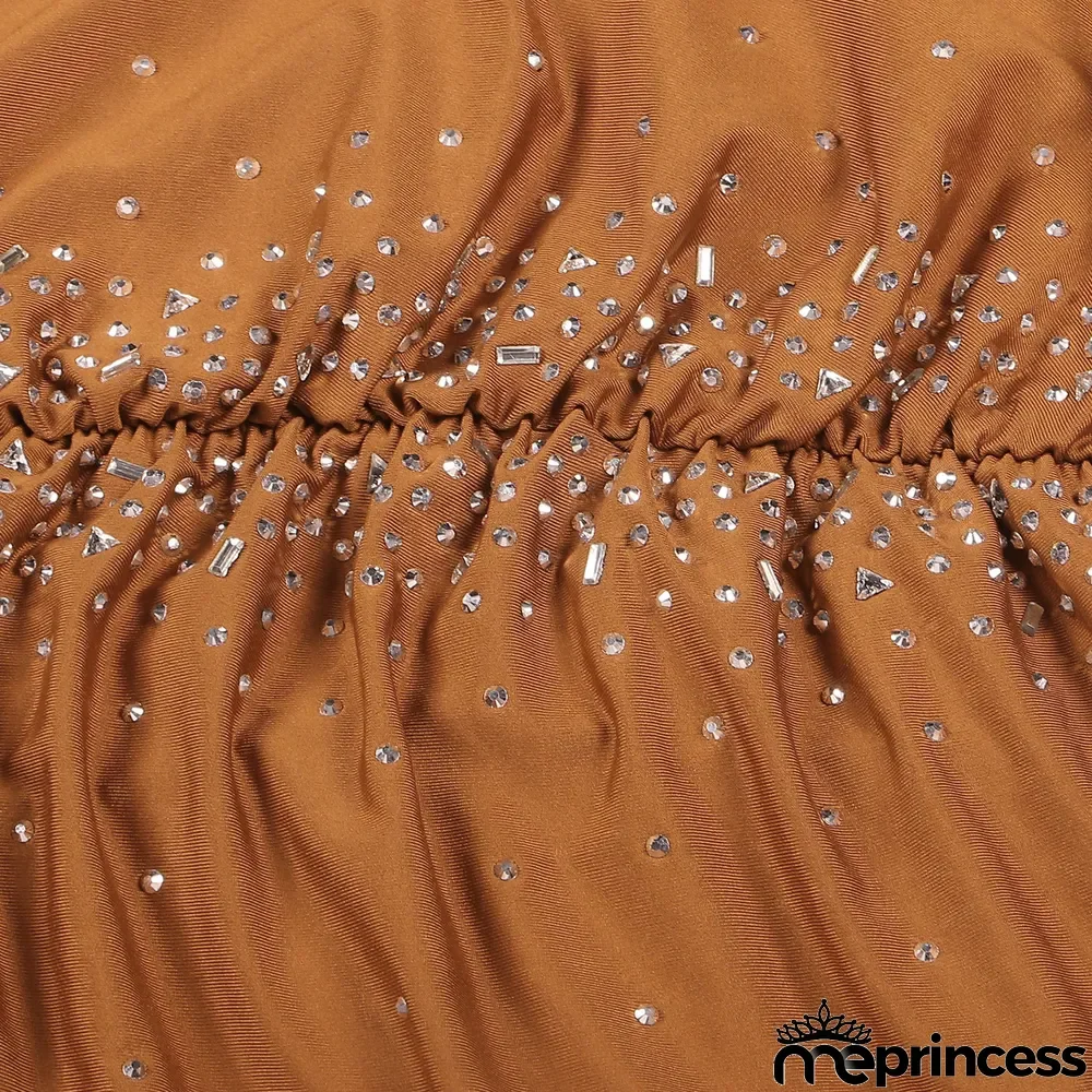 Sexy Slim Beaded Slash Shoulder Bodycon Dress