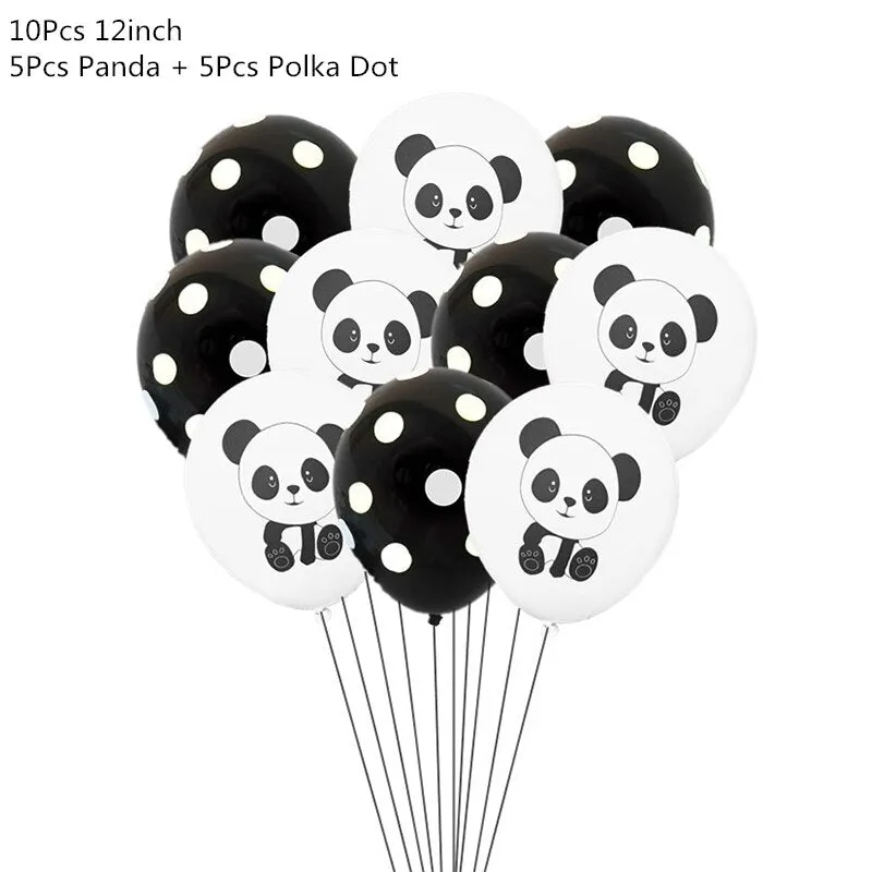 Cartoon Panda Theme Birthday Party Decorations Disposable Tableware Sets Plate Napkin Panda Party Balloon Baby Shower Favors