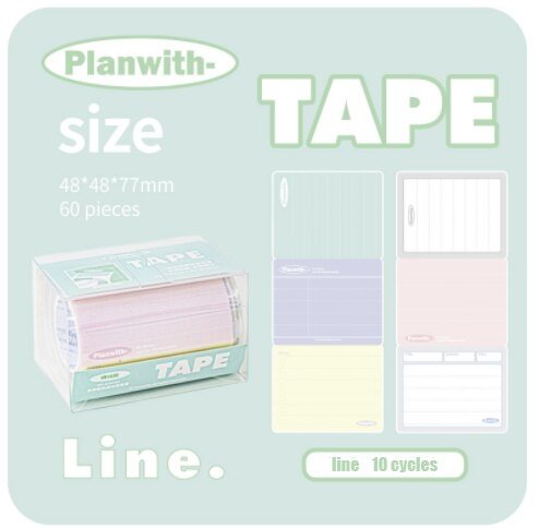 Journalsay 40/60 Sheets/Rolls Creative TAPE Dual Purpose Notes Paper DIY Pull-out Sticky Notes Journal Memo Pad