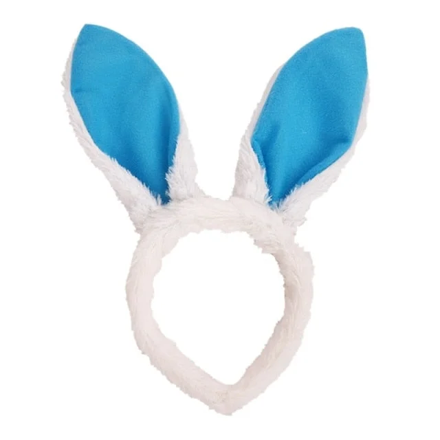 Furry Bunny Ears Headband Plush Easter Costume Hair Accessories-elleschic