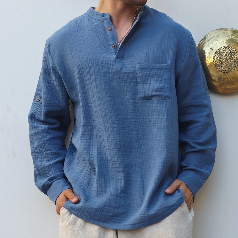 Men's Light Indigo Double Gauze Shirt