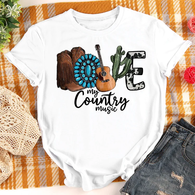 Love My Country Music T-Shirt Tee-011428