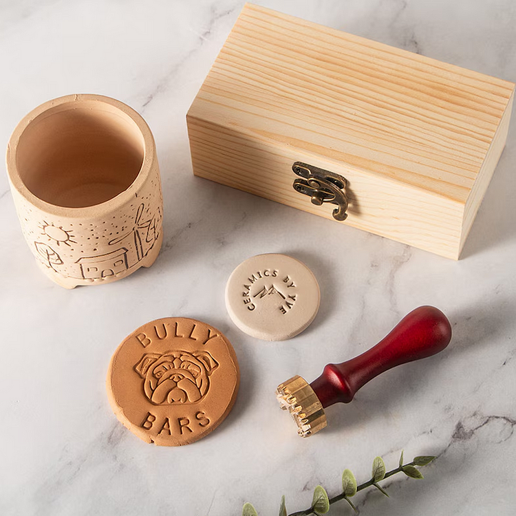 Custom Pottery Stamp for Clay Personalized Clay Stamp with Own Design Logo, Ceramic Letter Stamp for Clay, Create Unique Imprint, Potters Maker Lover Custom Christmas Gift