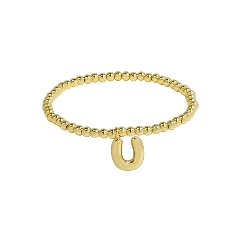 Hot Sale 18K Brass Glossy 26 English Letters Copper Bead Filament Adjustable Fashion Bracelet