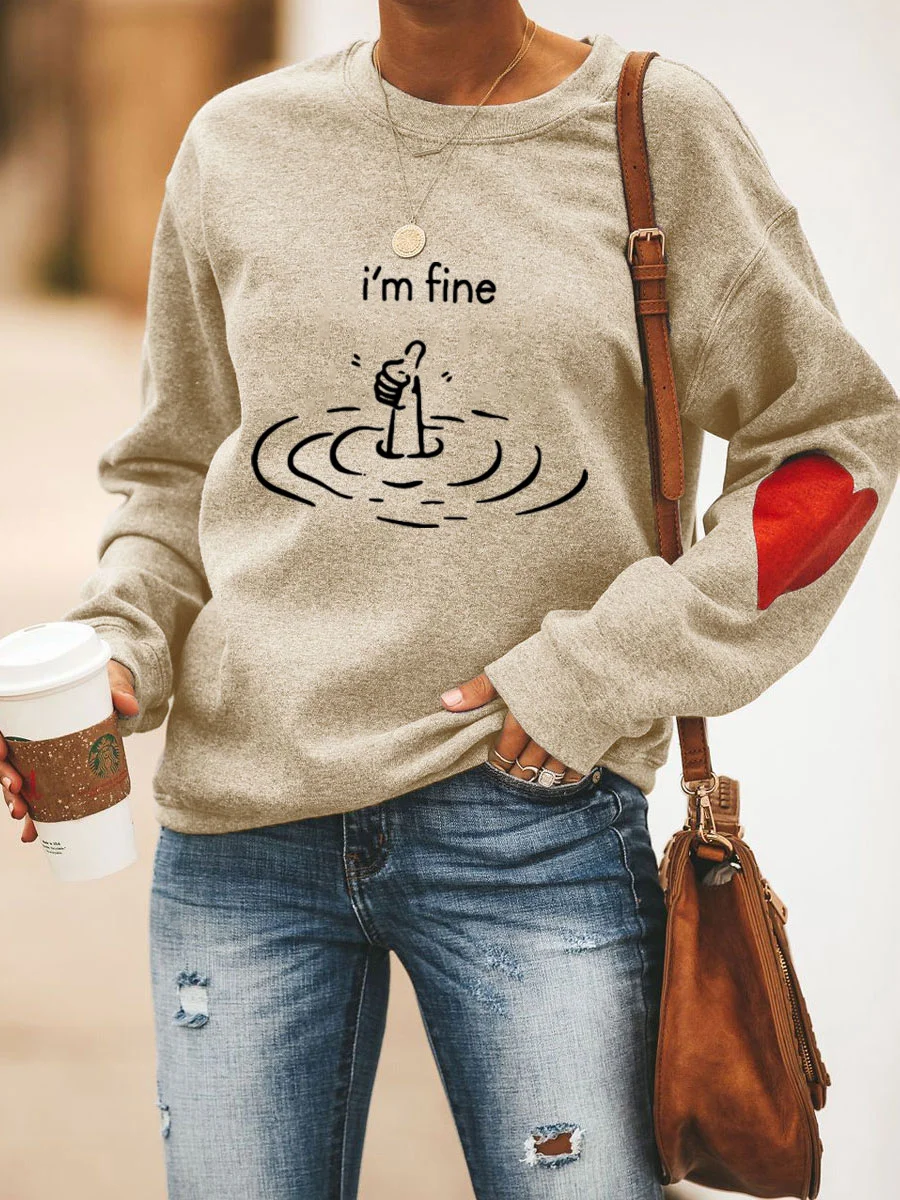I'm Fine Heart Sweatshirt