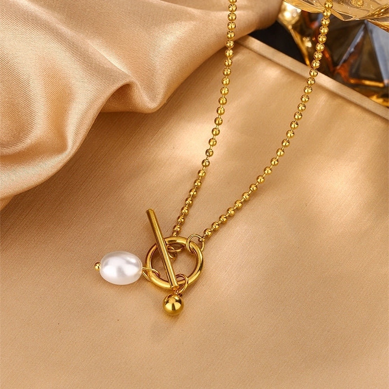 One Necklace 304 Stainless Steel 18K Gold Plated Minimalist OT Buckle Necklace Suitable For Women To Wear At Birthday Party Or Date