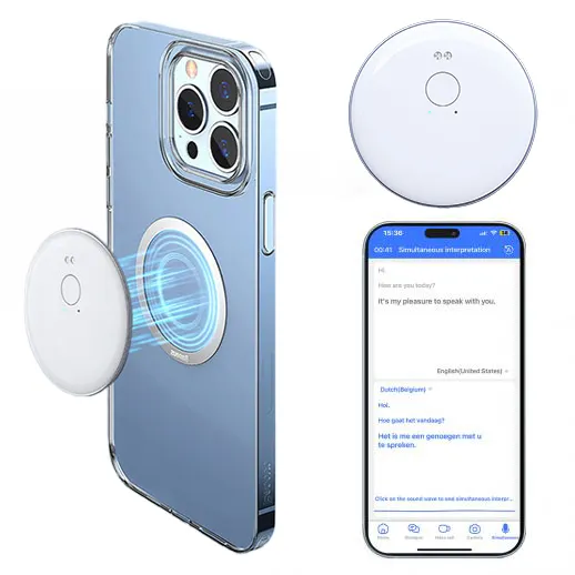 Magnetic Instant Translator Device Chat App/Call Translation 50+ Languages