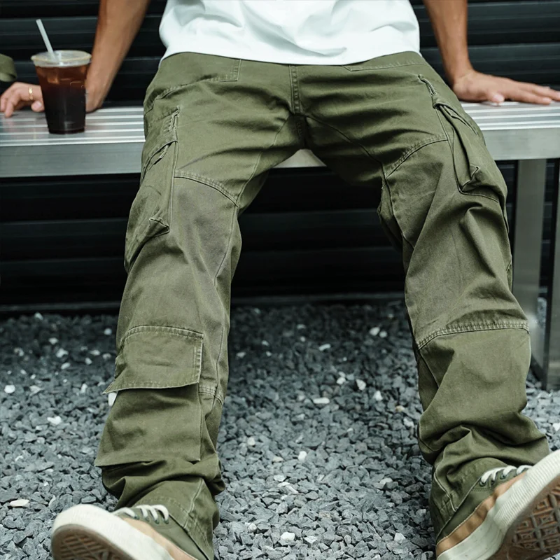 Military Multi-pocket Wide-Fit Casual Pants