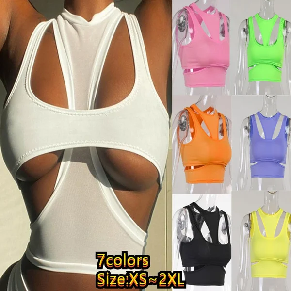 Summer Fashion Women's Crisscross Cut Out Sleeveless Vest Sexy Halter Wrap Crop Top Solid Color Cami Tank Tops Night Club Wear Casual Streetwear XS~2XL