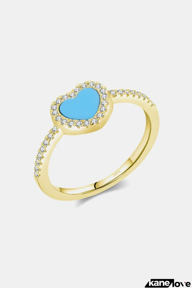 925 Sterling Silver Artificial Turquoise Ring