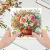 (US Local)6pcs Diamond Painting Greeting Cards DIY Diamond Art Cards Arts Crafts (Bouquet)