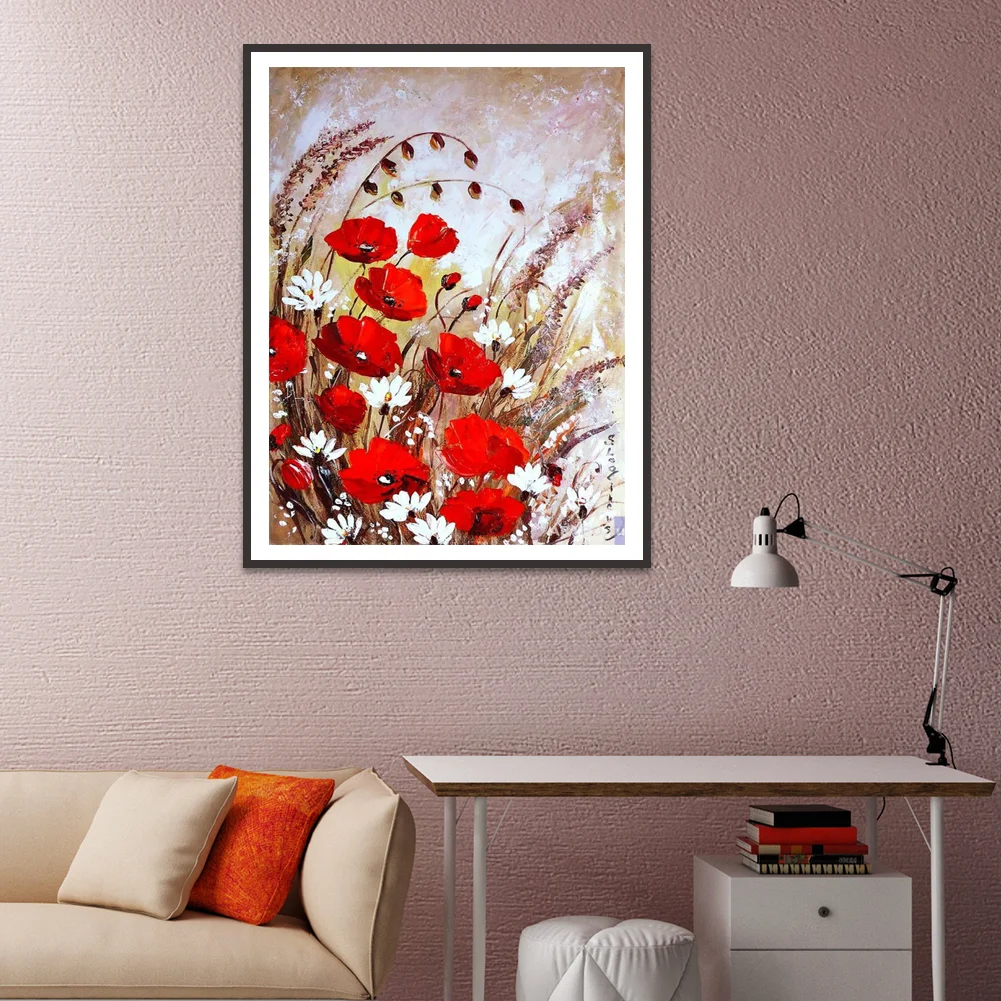 Diamond Painting - Full Square Drill - Poppy Flower(20*30 - 50*70cm)