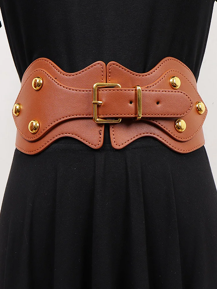 Fashion Leopard Pattern Decorative Elasticity Adjustable Wide Belt