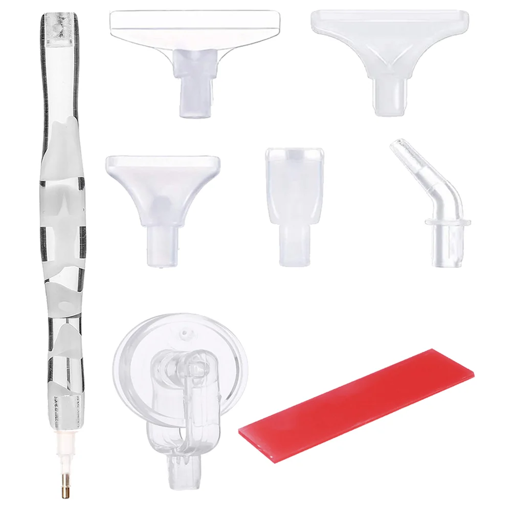 Resin 5D Diamond Painting Pen Kit with 5 Drill Pen Picking Heads and 1 Glue Clay