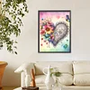 Fleurs de coeur-perce-ronde peinture diamant-30*40cm