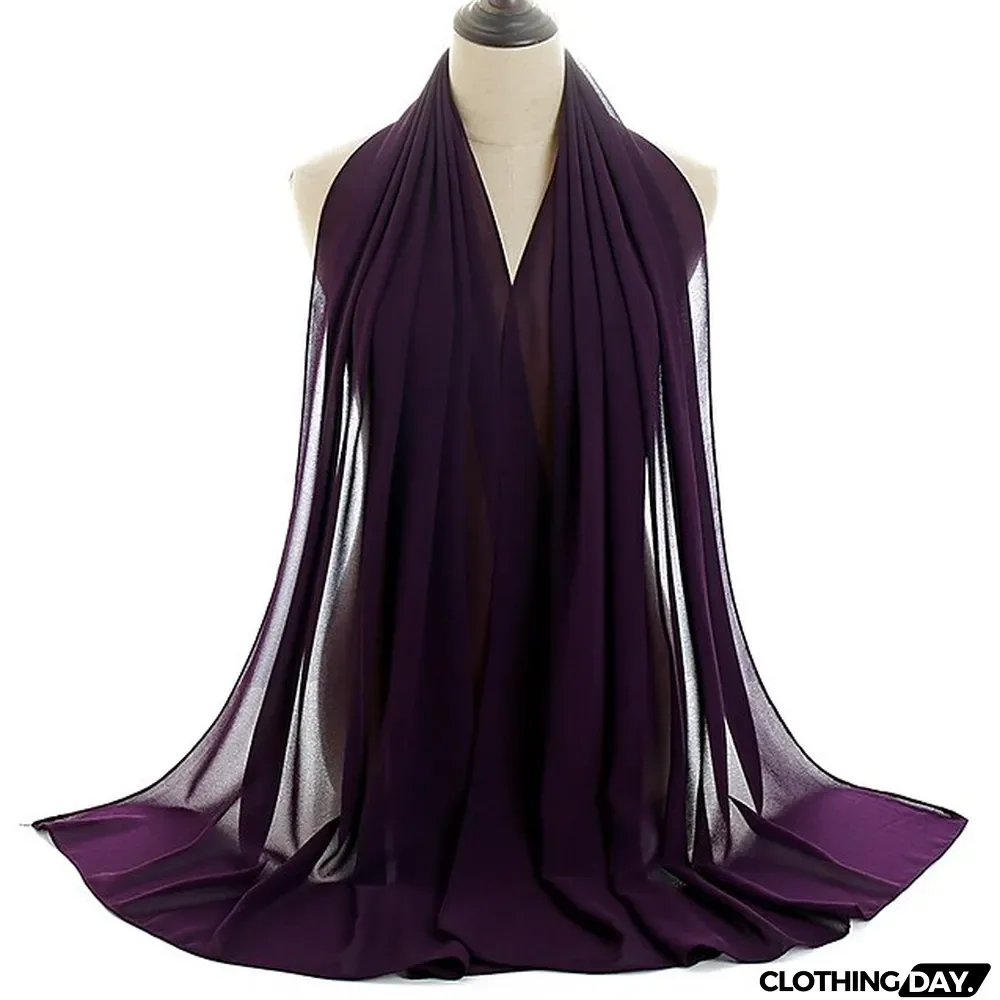 180*75cm Muslim Fashion Chiffon Hijab Scarf Women Scarves Long Shawl Islamic Hijabs Simple Head Scarf Solid Wrap Turban
