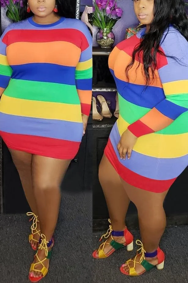 Sexy Striped Multicolor Dress