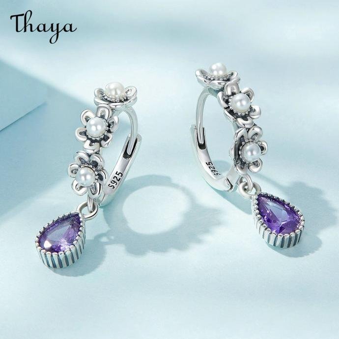 Thaya Purple Zircon Earrings