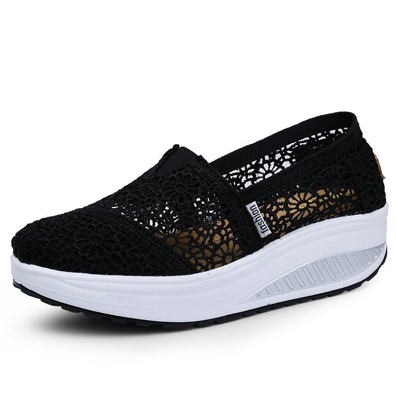  Women's Mesh Shoes Spring And Summer Female Cool Net Shoes Breathable Lace Shake Women Footwear Casual Women Walking Shoes