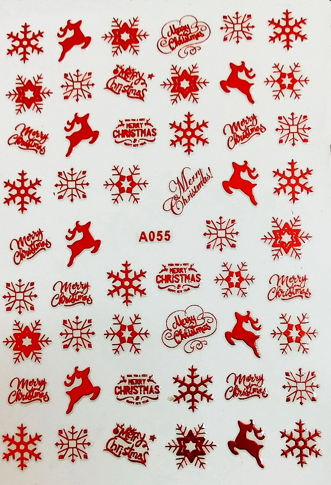 Merry Christmas 3D Elk Nail Art Decals Nail Sticker Manicure Red Laser Gold Silver White Snow Sticker for Nail Design Decoration-Nail Inspo