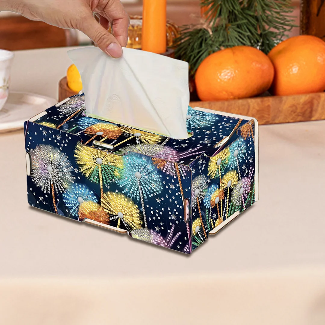 Dandelion DIY Diamond Art Paper Towel Holder for Home and Office Decoration