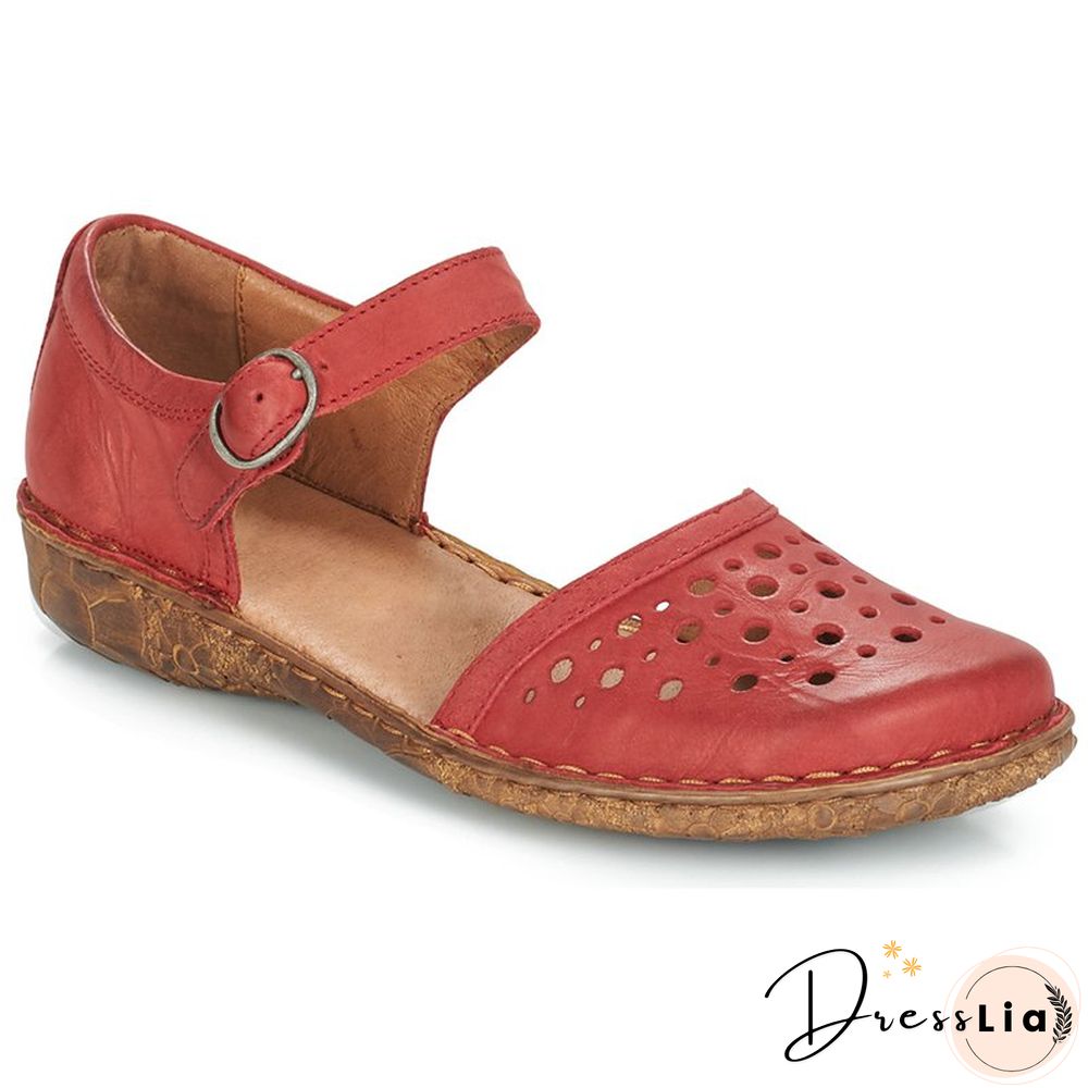 Women Summer Ladies Round Toe Hollow-Out Sandals