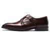 Handmade Fashion Mens Monk Strap Leather Dress Wedding Shoes